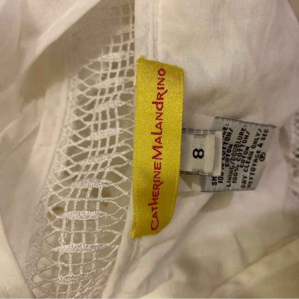 Catherine Malandrino White Dress with Lace Accent - Picture 8 of 13